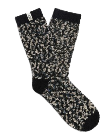 UGG UAS0011W Black/Grey Cozy Chenille Socks myselflingerie.com